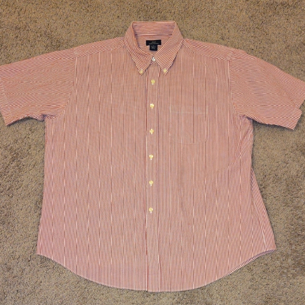 Vintage 346 Brooks Brothers Red Seersucker Short Sleeve Shirt